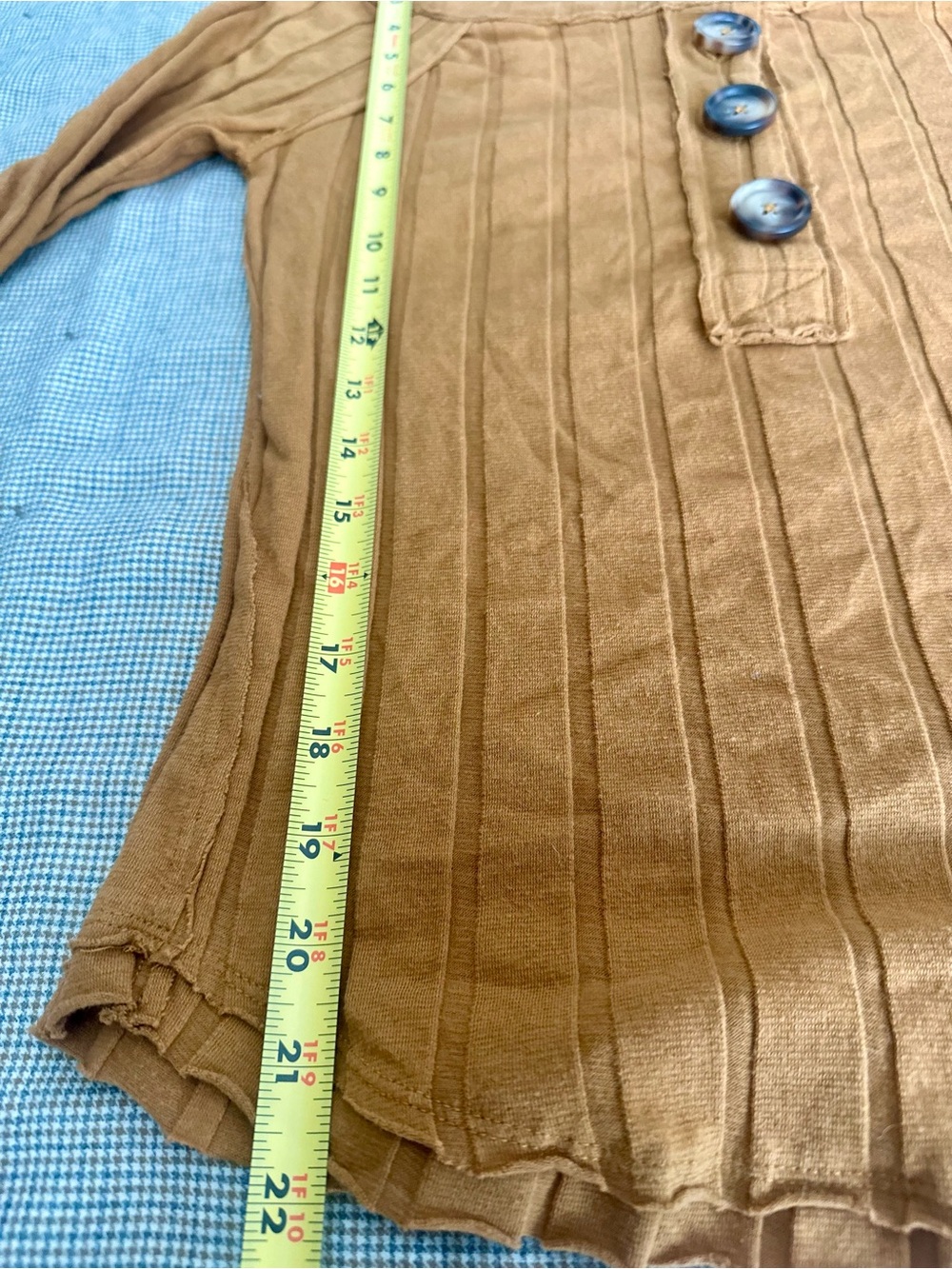 We The Free Ribbed On/Off-Shoulder Large Button Henley - Small - Picture 5 of 5